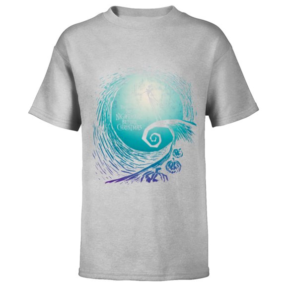 Disney Nightmare Before Christmas Jack Movie Logo - Short Sleeve T-Shirt for Kids -Customized-Athletic Heather