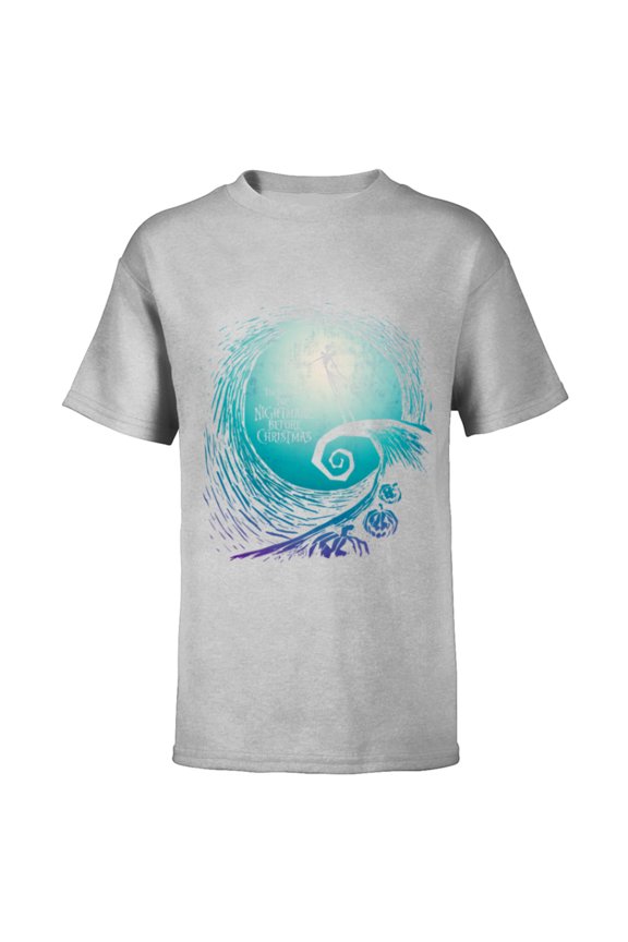 Disney Nightmare Before Christmas Jack Movie Logo - Short Sleeve T-Shirt for Kids -Customized-Athletic Heather