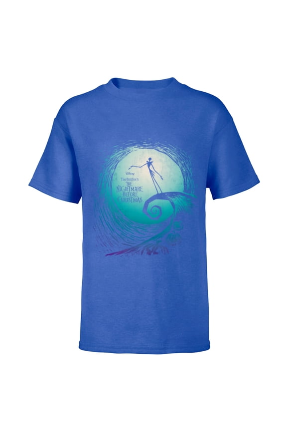 Disney Nightmare Before Christmas Jack Movie Logo - Short Sleeve T-Shirt for Kids -Customized-Royal