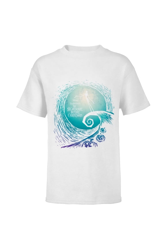 Disney Nightmare Before Christmas Jack Movie Logo - Short Sleeve T-Shirt for Kids -Customized-White