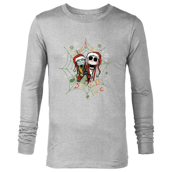 Disney Nightmare Before Christmas Jack Sally Making a List - Long Sleeve T-Shirt for Men - Customized-Athletic Heather