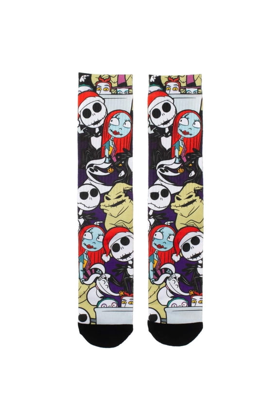 Disney Nightmare Before Christmas Jack Sally Oogie Boogie Character Sublimated Crew Sock