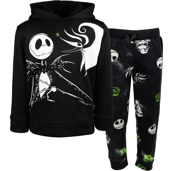 Disney Nightmare Before Christmas Jack Skellington Big Boys Fleece Pullover Hoodie and Pants Outfit Set Toddler to Big Kid