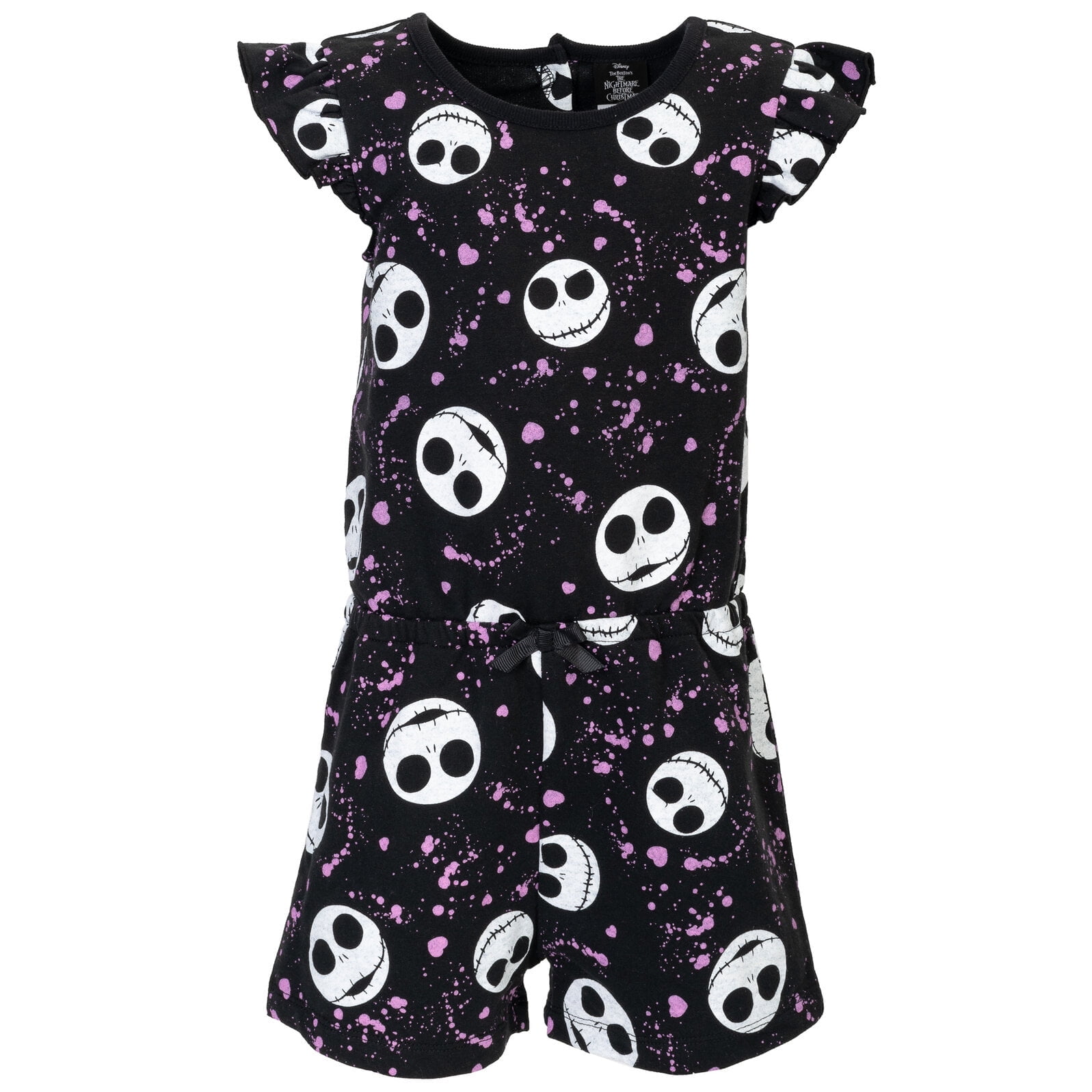 Disney Nightmare Before Christmas Jack Skellington Big Girls French Terry Romper Toddler to Big Kid