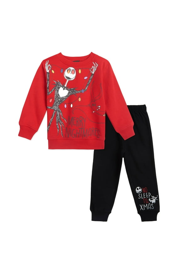 Nightmare Before Christmas Jack Skellington Fleece Sweatshirt and Jogger Pants Outfit Set Toddler to Big Kid