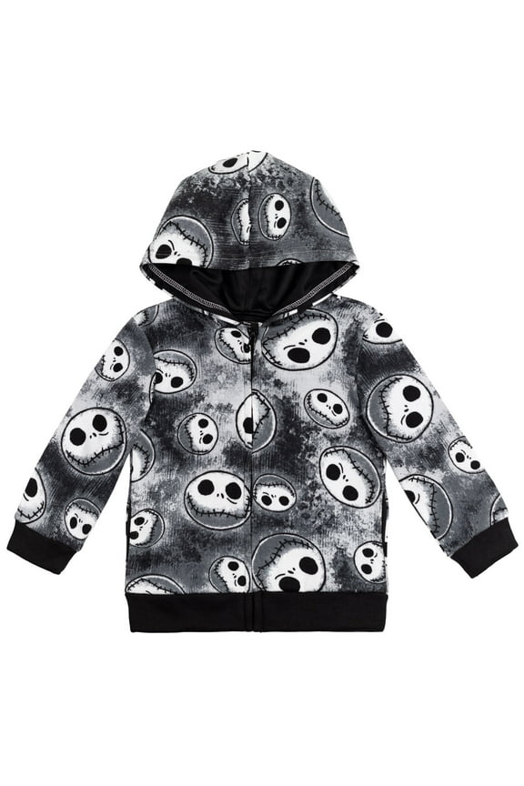 Nightmare Before Christmas Jack Skellington Fleece Zip Up Hoodie Tie Dye Toddler to Big Kid