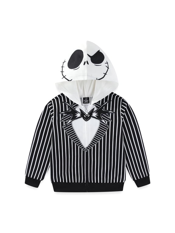 Nightmare Before Christmas Jack Skellington Full Zip Up Hoodie (Boys), Sizes 2T-10