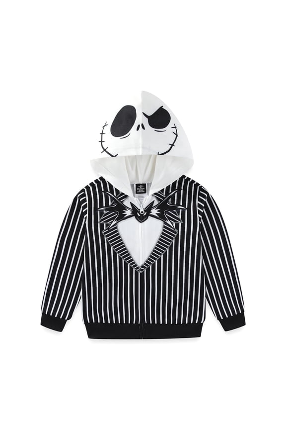 Nightmare Before Christmas Jack Skellington Full Zip Up Hoodie (Boys), Sizes 3T-10