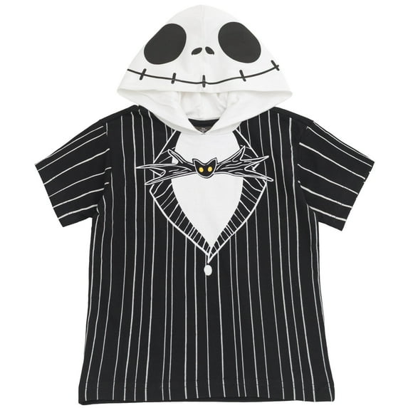 Disney Nightmare Before Christmas Jack Skellington Hooded Matching Family Cosplay T-Shirt Adult