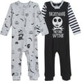 thumbnail image 1 of Disney Nightmare Before Christmas Jack Skellington Infant Baby Boys 2 Pack Zip Up Sleep N' Plays Newborn to Infant, 1 of 5