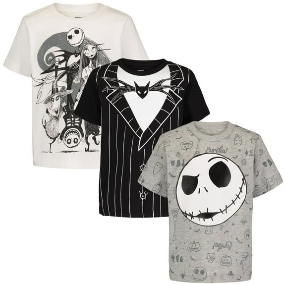 Disney Nightmare Before Christmas Jack Skellington Oogie Boogie Sally 3 Pack T-Shirts Toddler to Big Kid