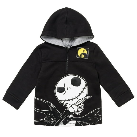 Disney Nightmare Before Christmas Jack Skellington Little Boys Fleece Half Zip Hoodie Toddler to Big Kid