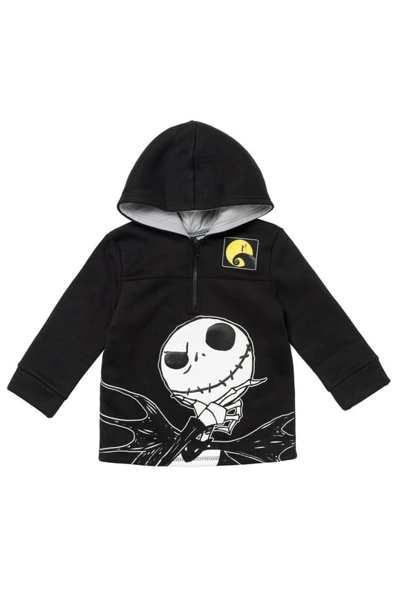 Nightmare Before Christmas Jack Skellington Little Boys Fleece Half Zip Hoodie Toddler to Big Kid