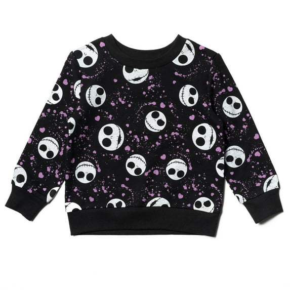 Disney Nightmare Before Christmas Jack Skellington Little Girls French Terry Pullover Sweatshirt