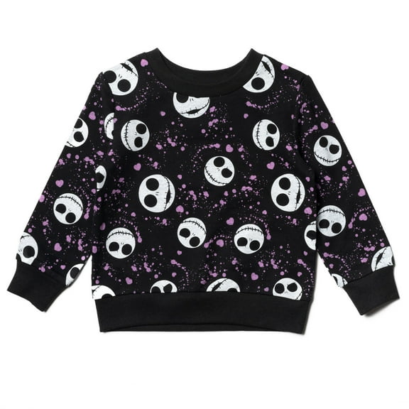 Disney Nightmare Before Christmas Jack Skellington Little Girls French Terry Pullover Sweatshirt