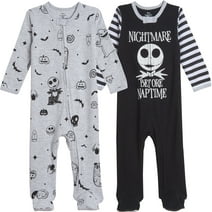 Disney Nightmare Before Christmas Jack Skellington Newborn Baby Boys 2 Pack Zip Up Sleep N' Plays Newborn to Infant