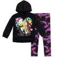 thumbnail image 1 of Disney Nightmare Before Christmas Jack Skellington Sally Little Girls Fleece Hoodie and Leggings Outfit Set Toddler to Big Kid, 1 of 5