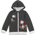 thumbnail image 1 of Disney Nightmare Before Christmas Jack Skellington Sally Little Girls French Terry Zip Up Hoodie Toddler to Big Kid, 1 of 5