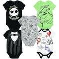thumbnail image 1 of Disney Nightmare Before Christmas Jack Skellington Sally Newborn Baby Boys 5 Pack Bodysuits Newborn to Infant, 1 of 5