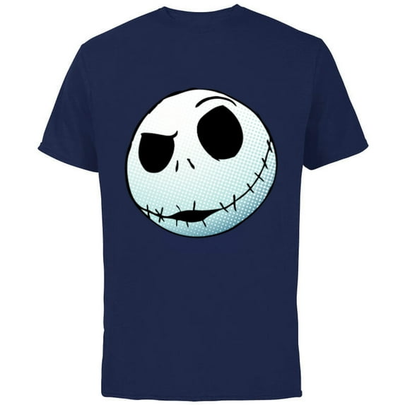Disney Nightmare Before Christmas Jack Skellington - Short Sleeve Cotton T-Shirt for Adults -Customized-Athletic Navy