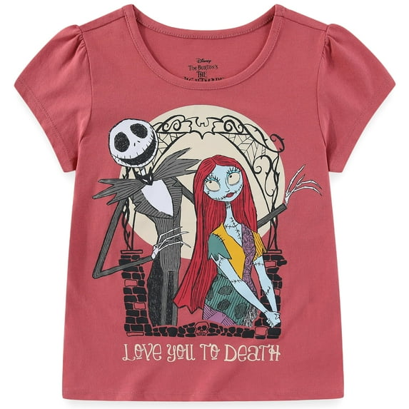 Disney Nightmare Before Christmas Jack Skellington Short Sleeve T-Shirt (Girls), Sizes 7-14