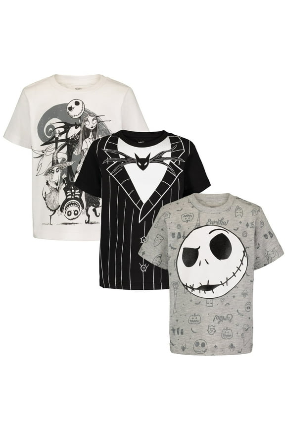 Nightmare Before Christmas Jack Skellington Oogie Boogie Sally 3 Pack T-Shirts Toddler to Big Kid