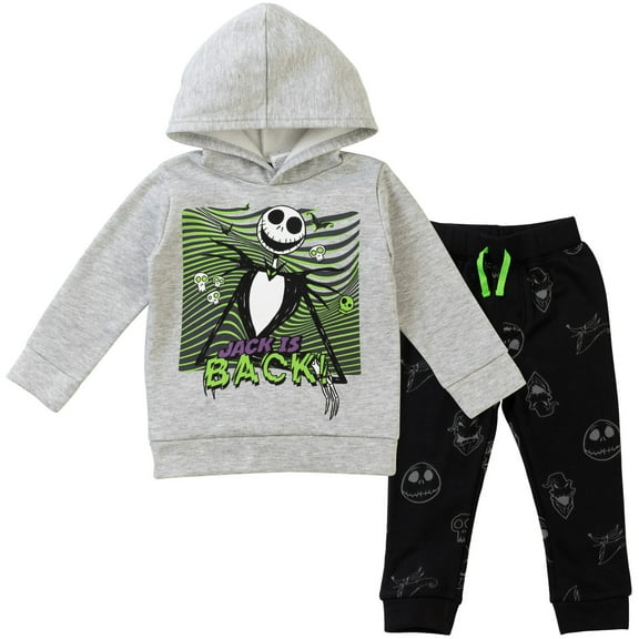 Disney Nightmare Before Christmas Jack Skellington Toddler Boys Fleece Hoodie and Pants Outfit Set Toddler to Big Kid