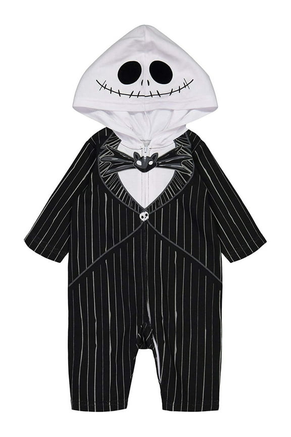 Nightmare Before Christmas Jack Skellington Toddler Boys Zip Up Costume Coverall Newborn to Little Kid