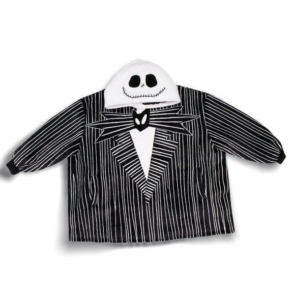 Disney Nightmare Before Christmas Jack Skellington Wayy Big Hoodie for Kids Oversized Pullover Blanket Hoodie Wearable Sweater Blanket (One Size)