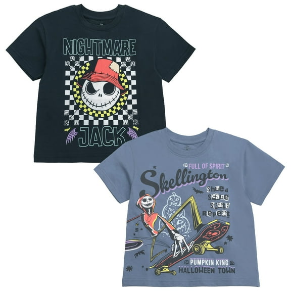 Disney Nightmare Before Christmas Jack Skellington Zero 2 Pack T-Shirts Toddler to Big Kid