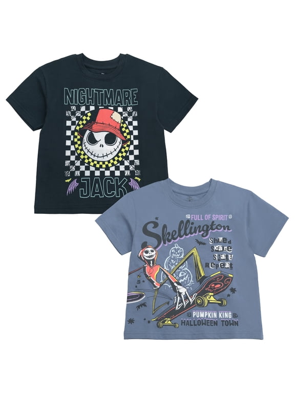 Nightmare Before Christmas Jack Skellington Zero 2 Pack T-Shirts Toddler to Big Kid