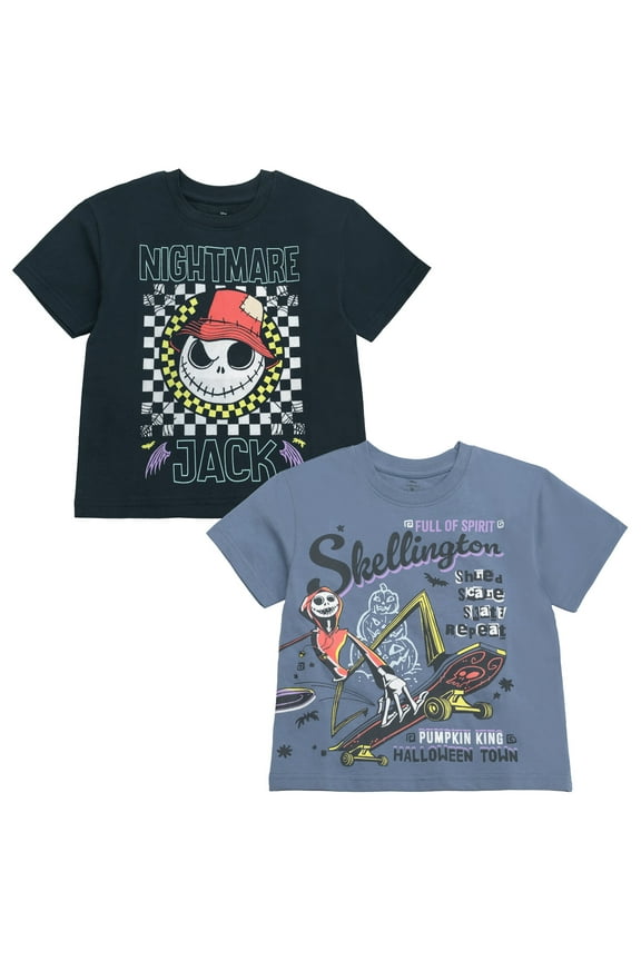 Disney Nightmare Before Christmas Jack Skellington Zero 2 Pack T-Shirts Toddler to Big Kid