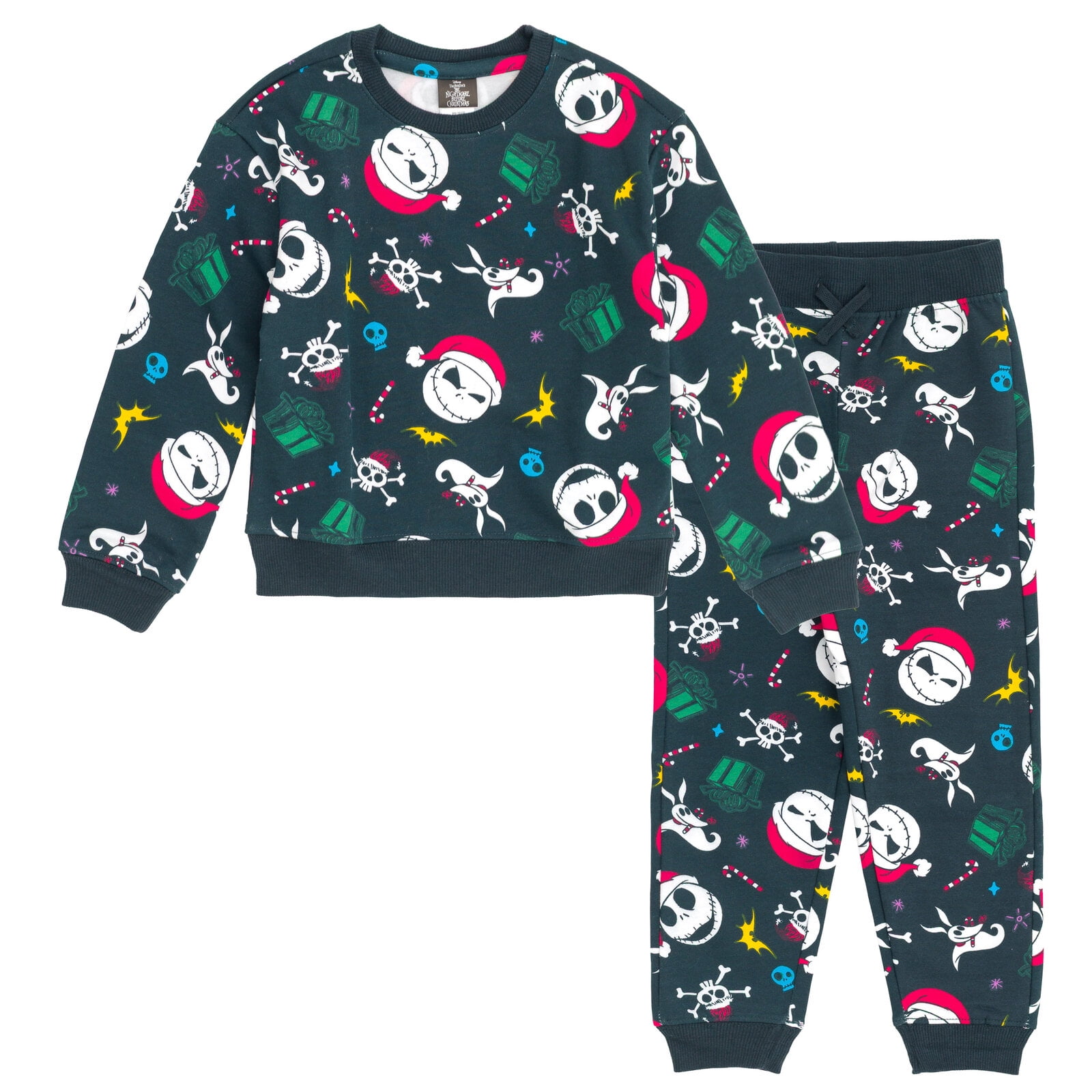 Disney Nightmare Before Christmas Jack Skellington Zero Fleece Pullover Sweatshirt and Jogger Pants Outfit Set Toddler to Big Kid
