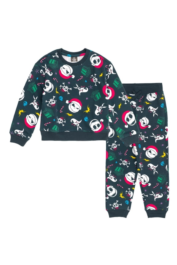 Nightmare Before Christmas Jack Skellington Zero Fleece Pullover Sweatshirt and Jogger Pants Outfit Set Toddler to Big Kid