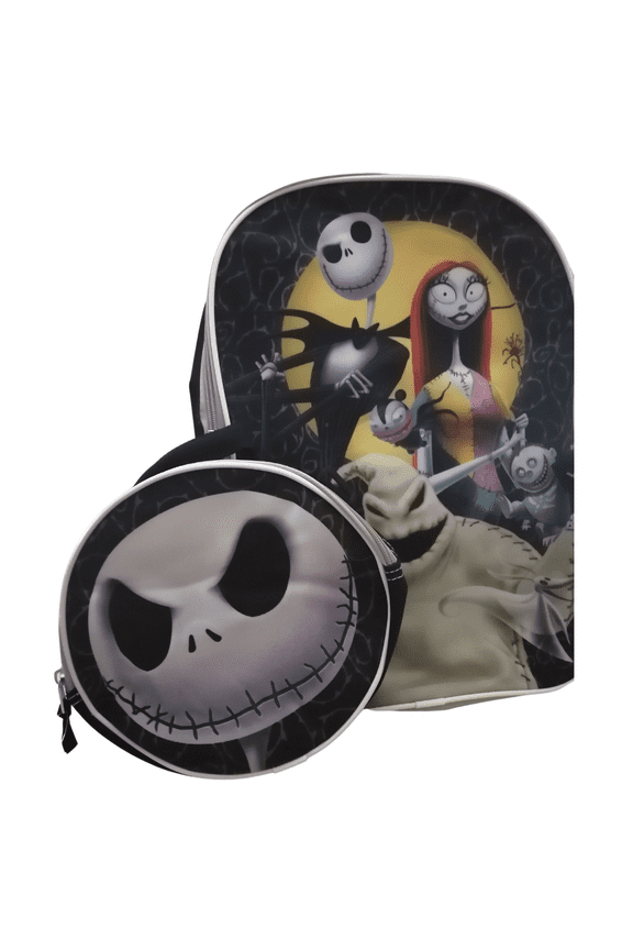 Nightmare Before Christmas Jack Skellington and Characters 16" Deluxe Backpack and Detachable Insulated Lunch Tote - Unique Design