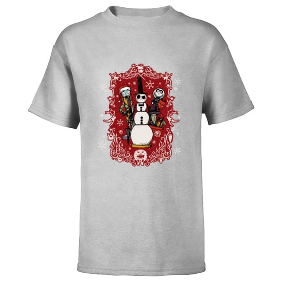Disney Nightmare Before Christmas Jack Snowman Nutcracker - Short Sleeve T-Shirt for Kids - Customized-Athletic Heather
