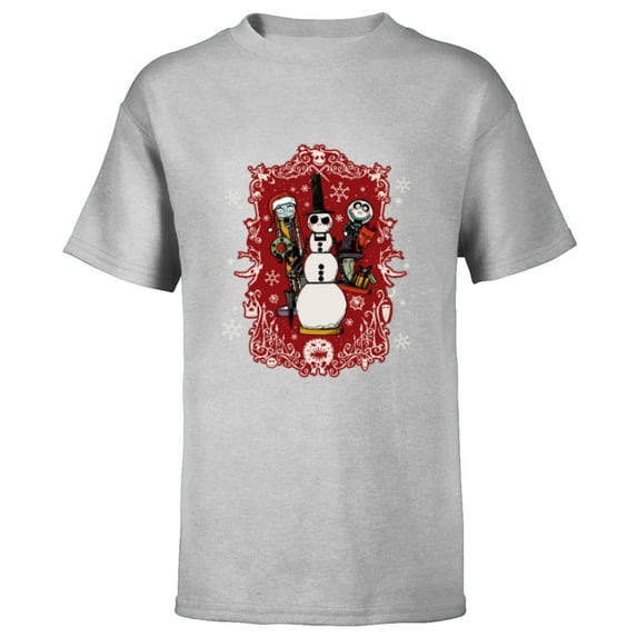 Disney Nightmare Before Christmas Jack Snowman Nutcracker - Short Sleeve T-Shirt for Kids - Customized-Athletic Heather