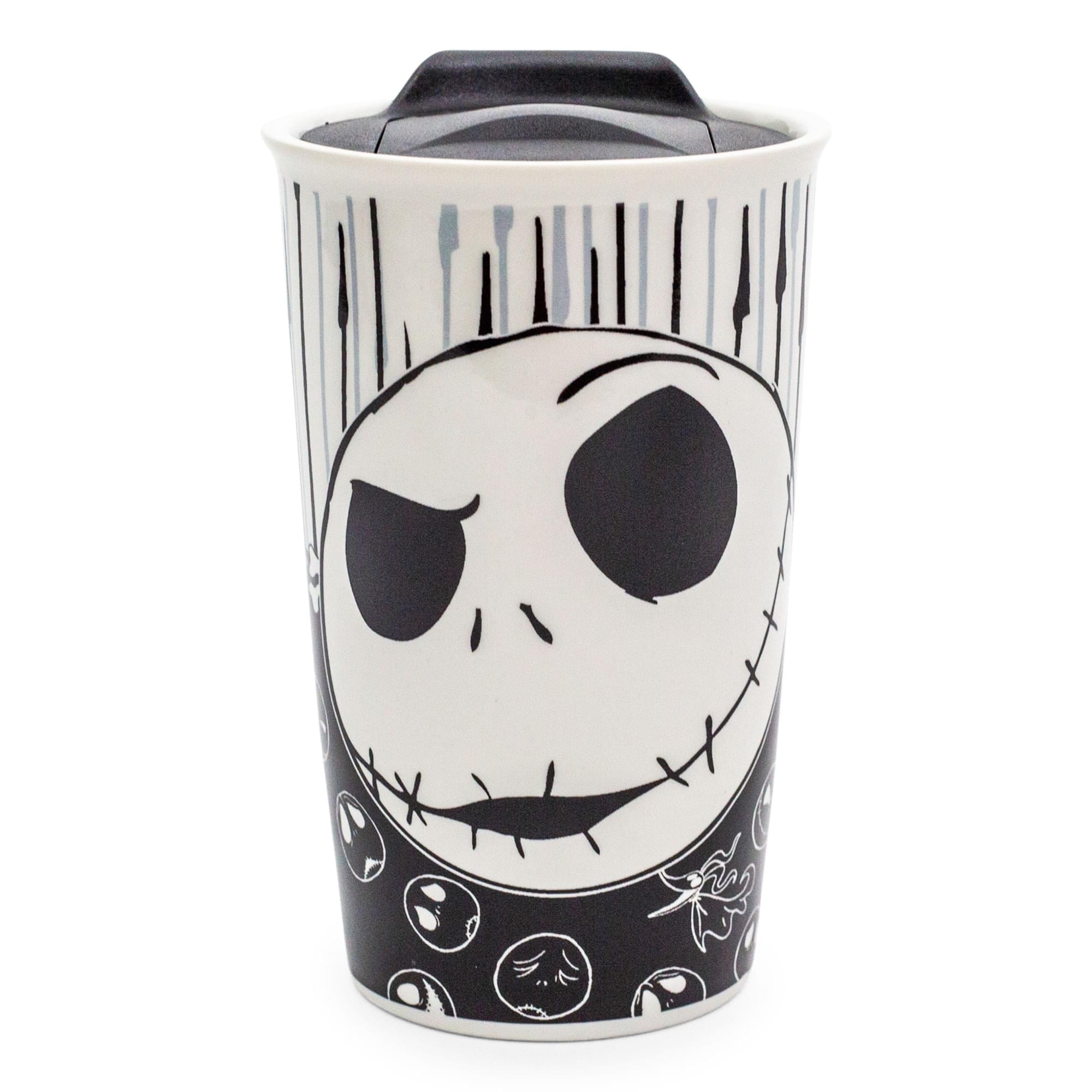 Silver Buffalo Disney Nightmare Before Christmas Jack with Bones Ceramic Travel Mug, 10 Ounces
