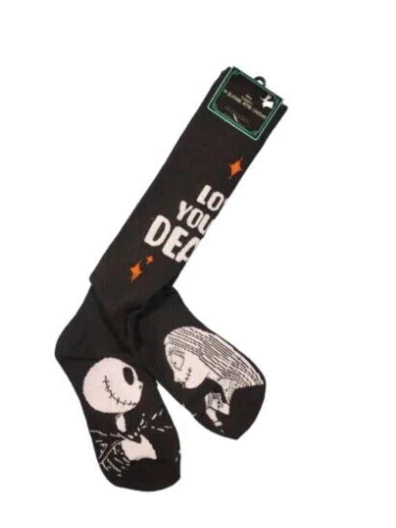 Disney Nightmare Before Christmas Knee High Socks, size 4-10, LOVE YOU TO DEATH