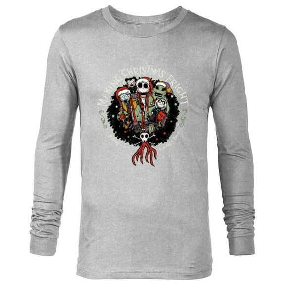 Disney Nightmare Before Christmas Making Christmas FRIGHT - Long Sleeve T-Shirt for Men - Customized-Athletic Heather