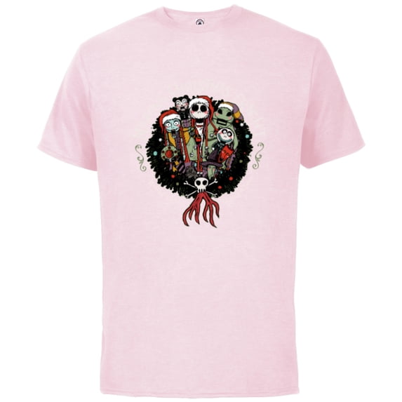 Disney Nightmare Before Christmas Making Christmas FRIGHT - Short Sleeve Cotton T-Shirt for Adults - Customized-Soft Pink