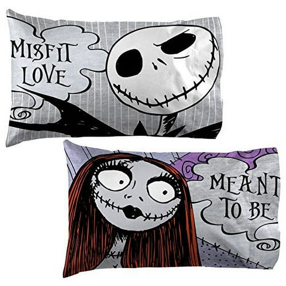 Disney Nightmare Before Christmas Meant To Be 2 Pack Standard Pillowcase, 100% Microfiber