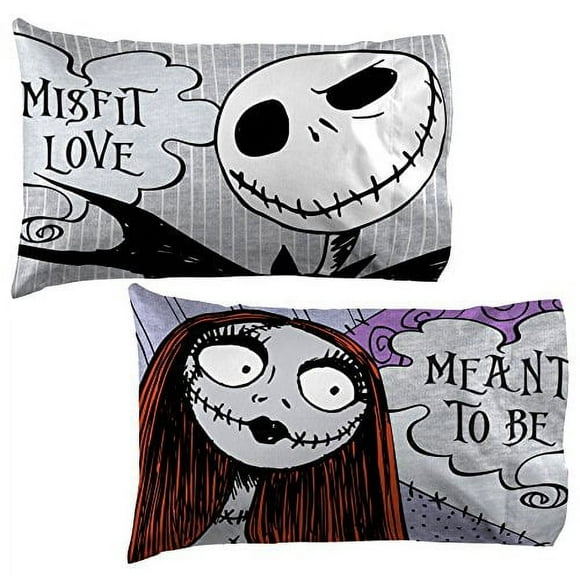 Disney Nightmare Before Christmas Meant To Be 2 Pack Standard Pillowcase, 100% Microfiber