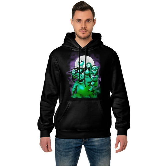 Disney Nightmare Before Christmas Men's & Big Men's Glow In The Dark Graphic Hoodie Sweatshirt, Sizes S-3XL