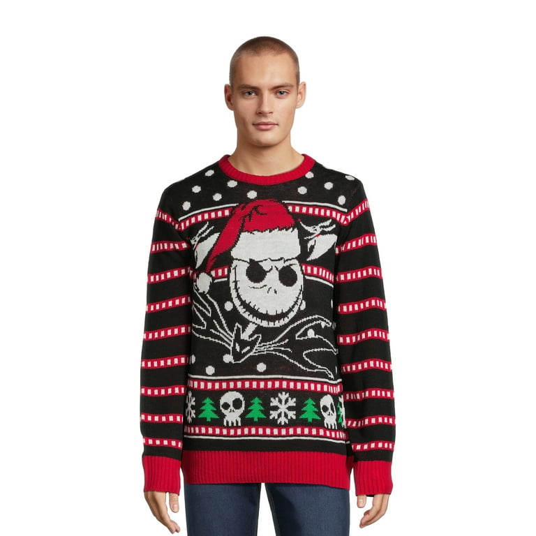 Disney Nightmare Before Christmas Men's Christmas Sweater with Long  Sleeves, Sizes S-3XL