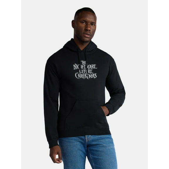 Disney Nightmare Before Christmas Men's and Big Men's Graphic Hooded Fleece Sweatshirt, Sizes S-3XL