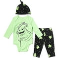 thumbnail image 1 of Disney Nightmare Before Christmas Oogie Boogie Infant Baby Boys Bodysuit Pants and Hat 3 Piece Outfit Set Newborn to Infant, 1 of 5