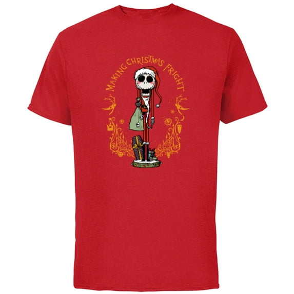 Disney Nightmare Before Christmas Santa Jack Nutcracker - Short Sleeve Cotton T-Shirt for Adults - Customized-Red