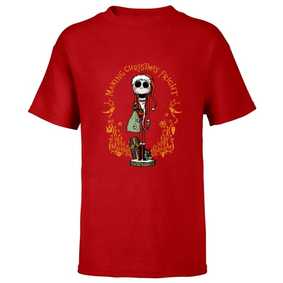 Disney Nightmare Before Christmas Santa Jack Nutcracker - Short Sleeve T-Shirt for Kids - Customized-Red