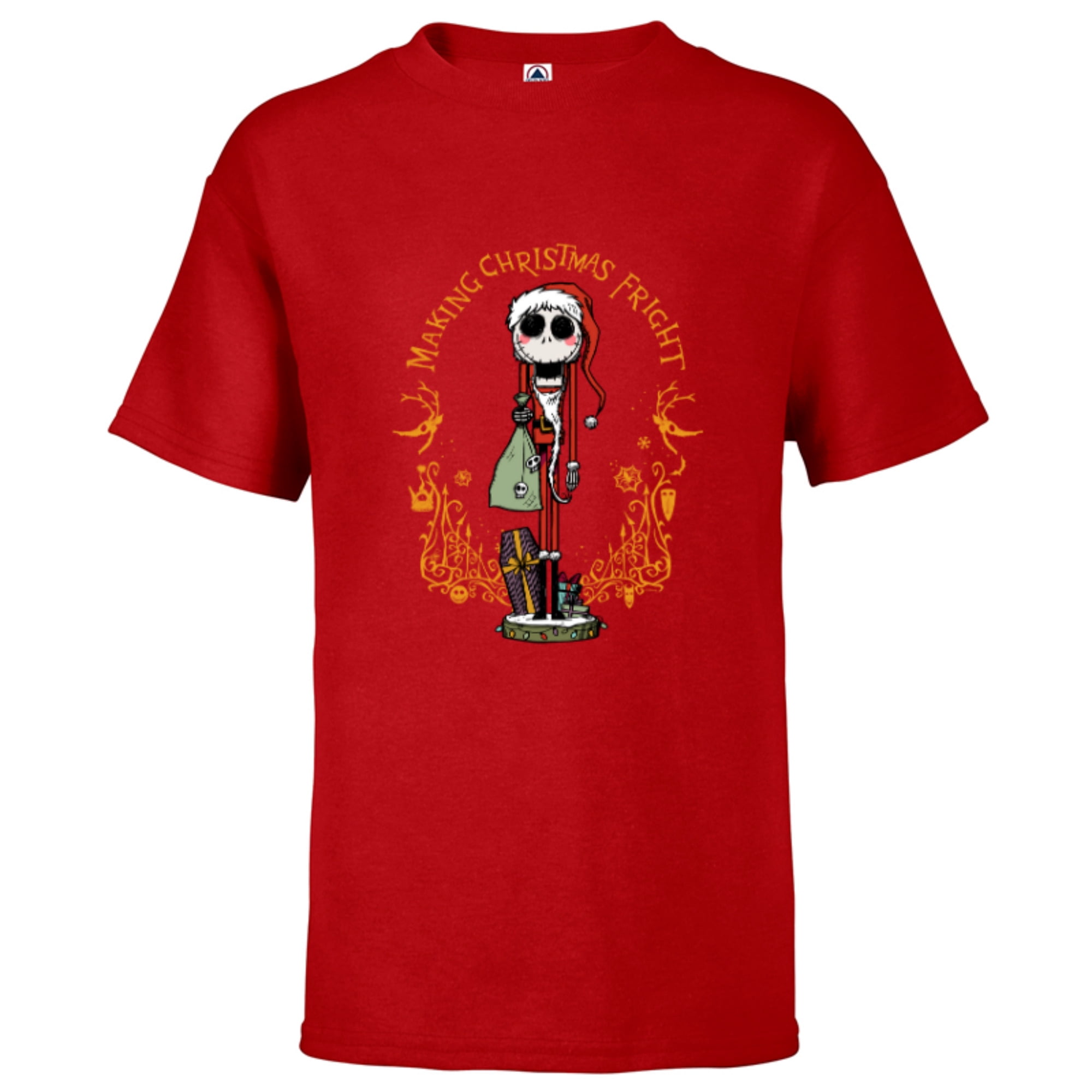 Disney Nightmare Before Christmas Santa Jack Nutcracker - Short Sleeve T- Shirt for Kids - Customized-Red